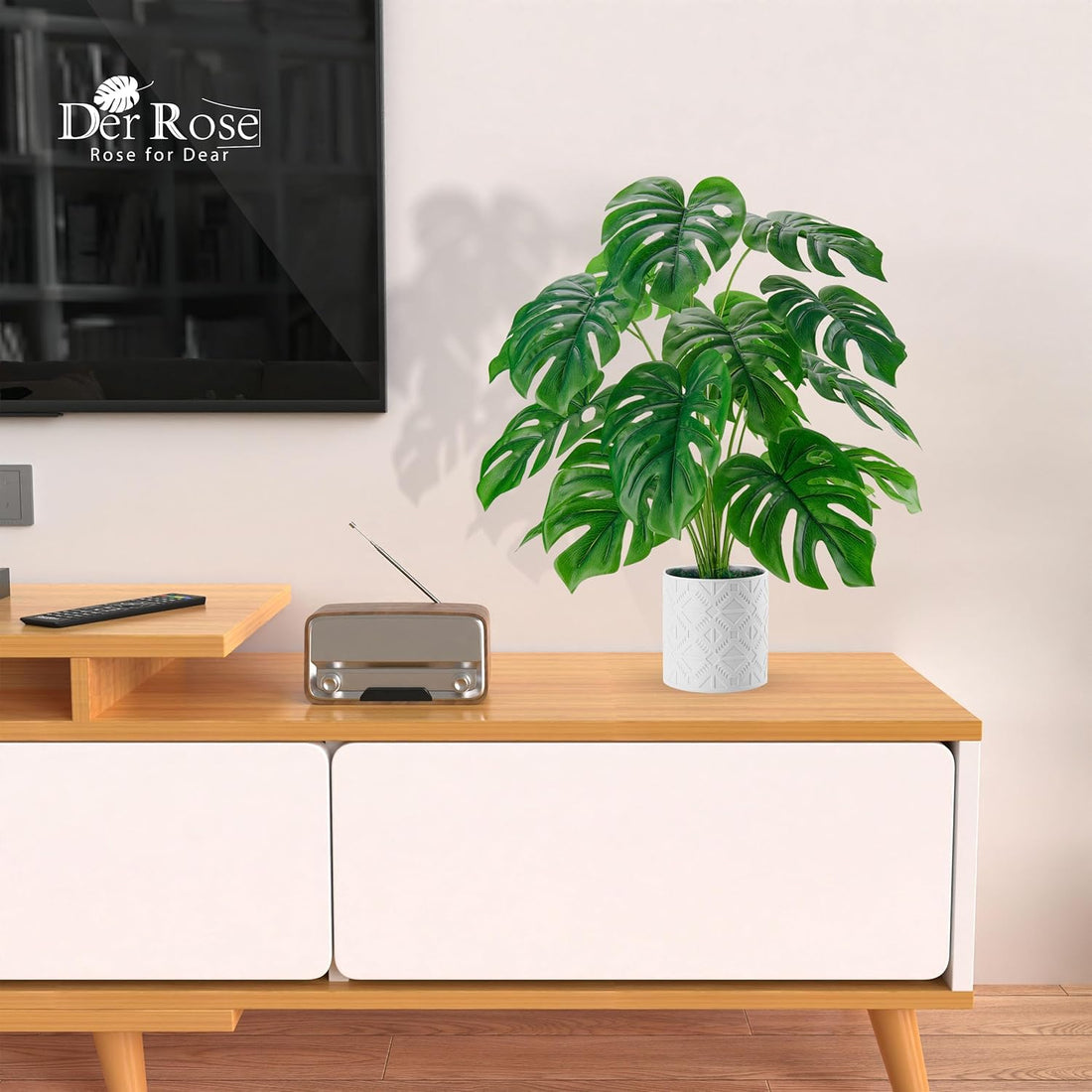 Blumencompany Der Rose Kunstpflanze 71 cm für Boho Deko
